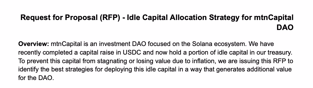 mtnCapital RFP