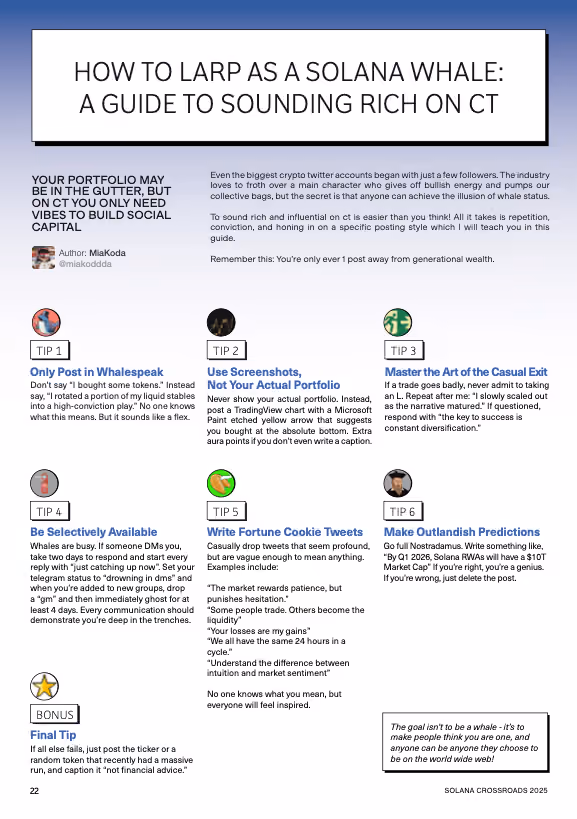 15 Solana Floor Magazine How to Larp as a Ct Whale