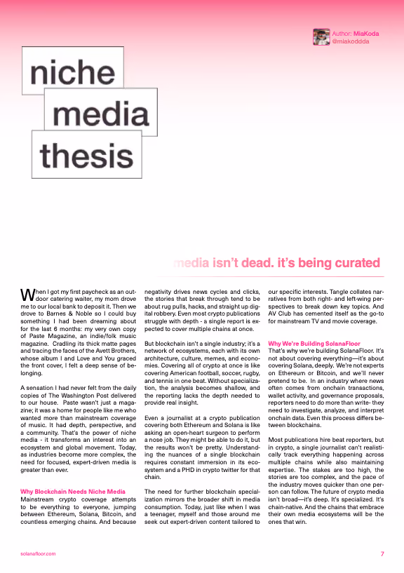 6 Solana Floor Magazine Niche Media Thesis
