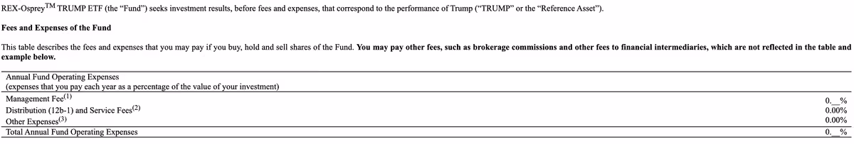 trump etf fees